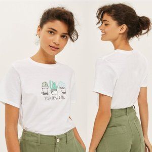TOPSHOP You Grow Girl Cactus T-shirt By Tee & Cake Sz 4-6‎